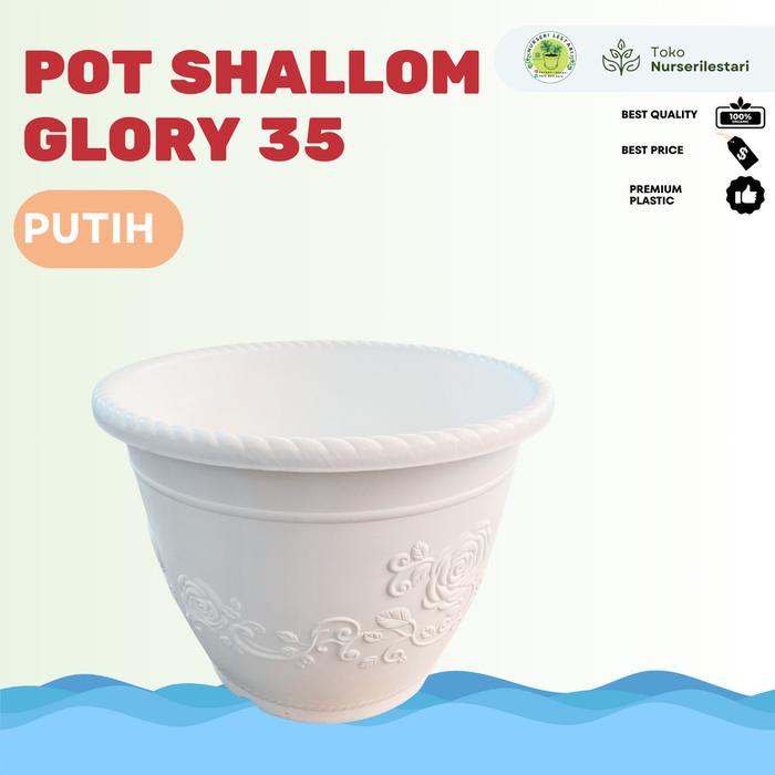 Gambar Pot Bunga Shallom Glory 35 - PUTIH/MERAH - Putih dari Nurseri Lestari undefined Tokopedia