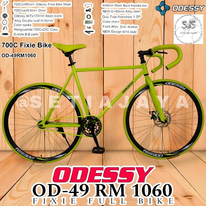 Gambar (INSTANT) Sepeda Fixie Full Bike 700C ODESSY OD-49RM 1060 Steel New - Yellow Black dari Toko Setia Jaya Sepeda undefined Tokopedia