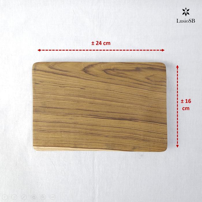 Gambar Talenan Kayu Jati PREMIUM / Wooden Board / Chopping Board / Serving - 24 x 16 cm dari LusioSB undefined Tokopedia