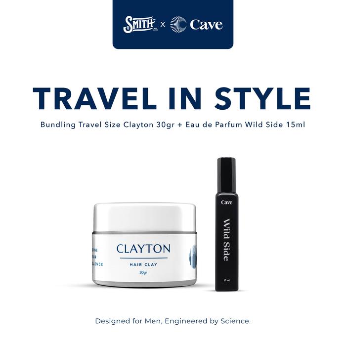 Gambar SMITH x CAVE - Bundling Travel Size Clayton 30gr + Eau de Parfum Wild Side 15ml Pomade Pria Rambut Lepek dari Smith Men Supply undefined Tokopedia