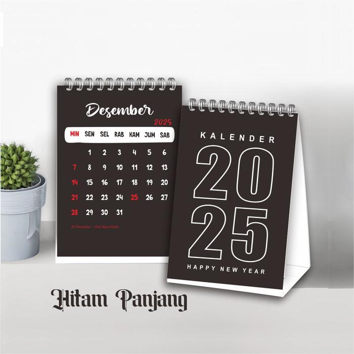 Gambar KALENDER MEJA 2025 - HADIAH SOUVENIR WEDDING NIKAHAN KALENDER DUDUK - Hitam dari mediakertas undefined Tokopedia