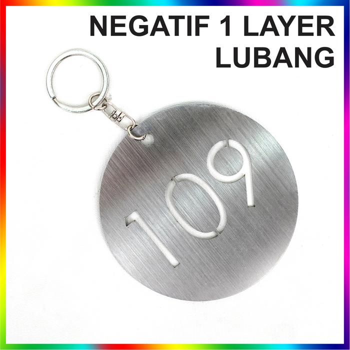 Gambar Gantungan Kunci Nomor Kamar Hotel Kost Stainless Steel Modern Eksklusif Bebas Murah Cepat - Negatif 1 Layer, 3 x 9 dari AcrylicWorks undefined Tokopedia