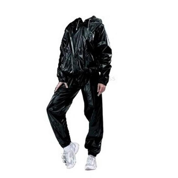 Gambar HOT SALE !! Baju Sauna Suit Jogging Olahraga / Olahraga Keringat Penurun Berat Badan Pria Wanita Perempuan Satu Set Baju Dan Celana / Sauna Suit Pembakar Lemak / Baju Sauna Suit Siken Pembakar Lemak / Jaket Sauna Suit Pembakar Lemak / Sauna Suit Jogging - Hitam, M dari SpeedsGYM undefined 5 Tokopedia