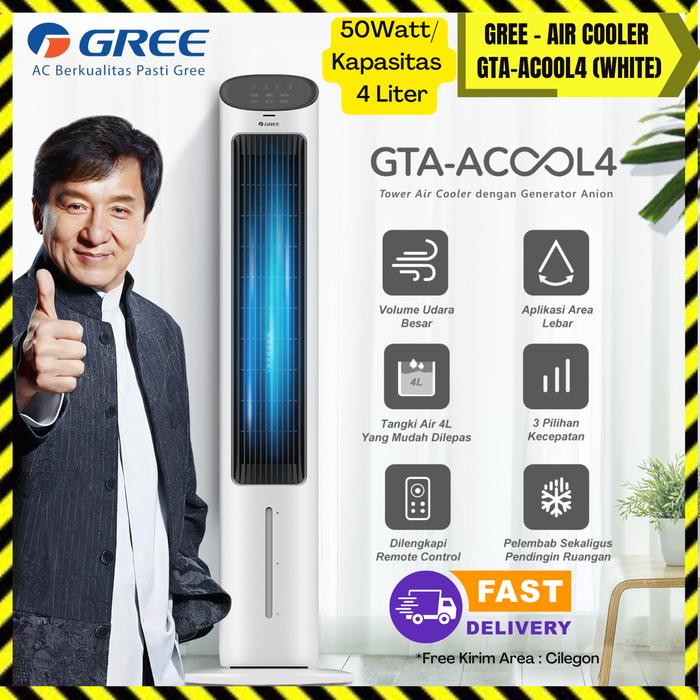 Gambar GREE Tower Fan Air Cooler - Kapasitas 4 Liter - Model GTA-ACOOL4-White - GREE (PUTIH) dari Fokus Electronic Store undefined Tokopedia