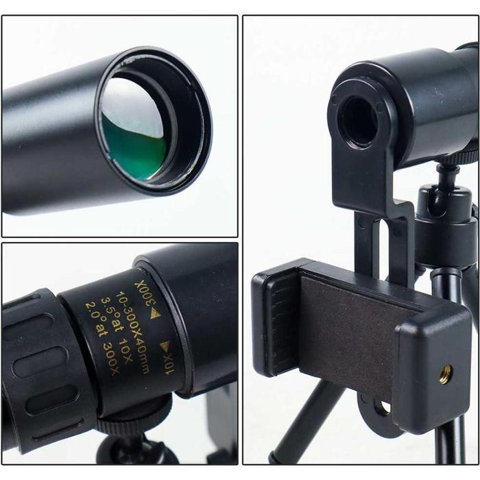 Gambar Ready Stock Tacright Monocular Telescope 10-300X40 Zoom With Tripod And Clip / Teropong Kamera Lensa Hp Jarak Jauh Super Zoom / Lensa Hp Fotografi Zoom Macro Super Bokeh Jernih Wide Hd Jarak Jauh Teleskop Untuk Kamera Hp Pembesar Jepit Makro Handphone dari starlight shop007 undefined Tokopedia