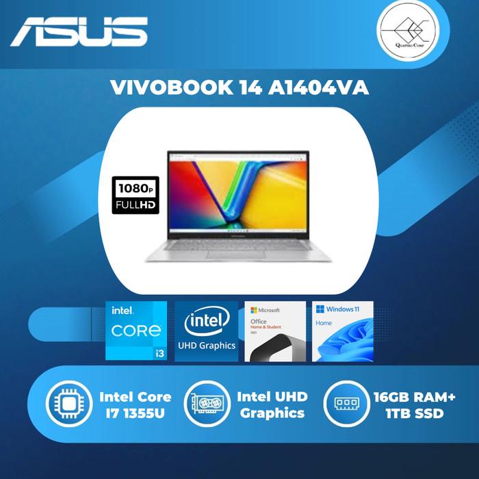 Gambar ASUS VIVOBOOK 14 A1404VA I7 1355 16GB 512gB W11+OHS 14.0FHD - NON BUNDLING dari Quattro Comp ID undefined Tokopedia