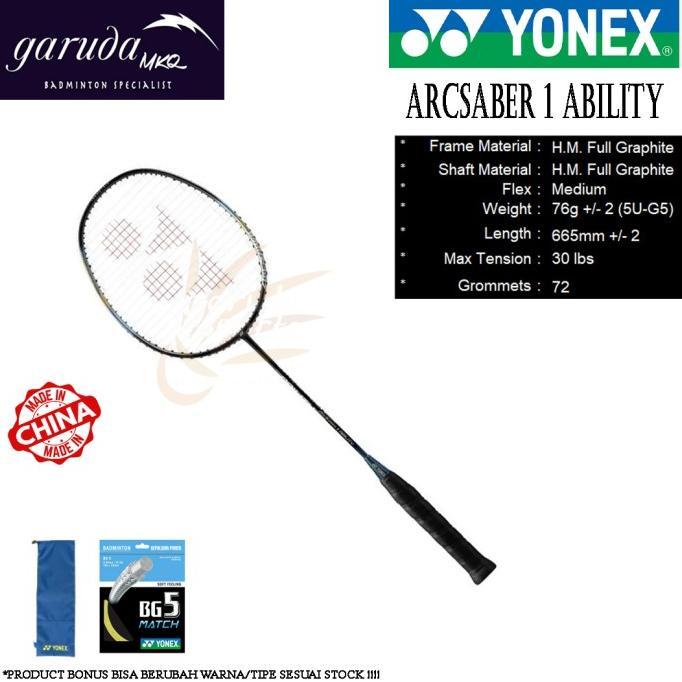 Gambar Cuci Gudang Raket Bulutangkis Yonex Arcsaber 1 Ability / Arc 1 Ability - PASANG SENAR dari LapakMantap77 undefined Tokopedia