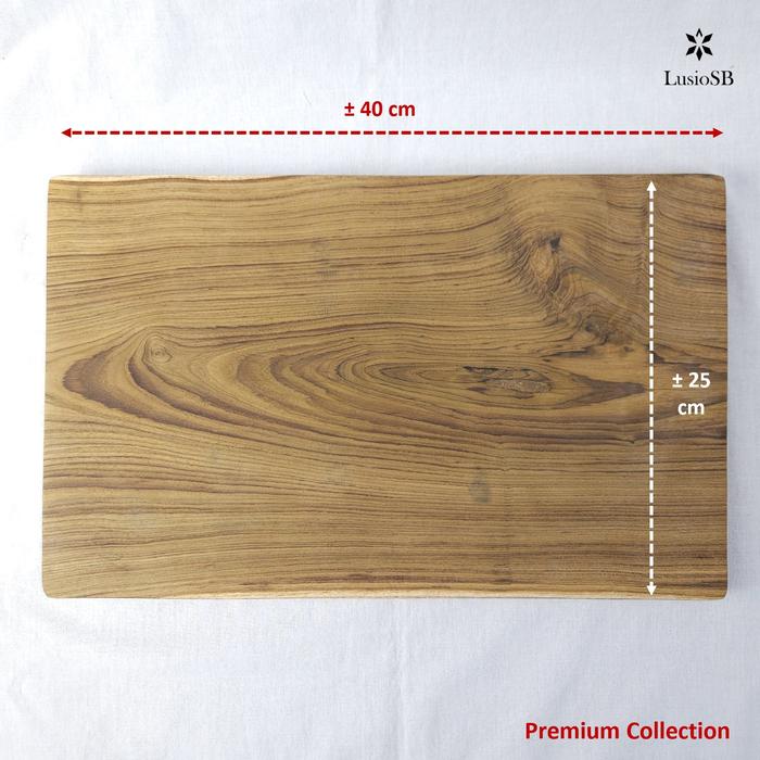 Gambar Talenan Kayu Jati PREMIUM / Wooden Board / Chopping Board / Serving - 40 x 25 cm dari LusioSB undefined Tokopedia