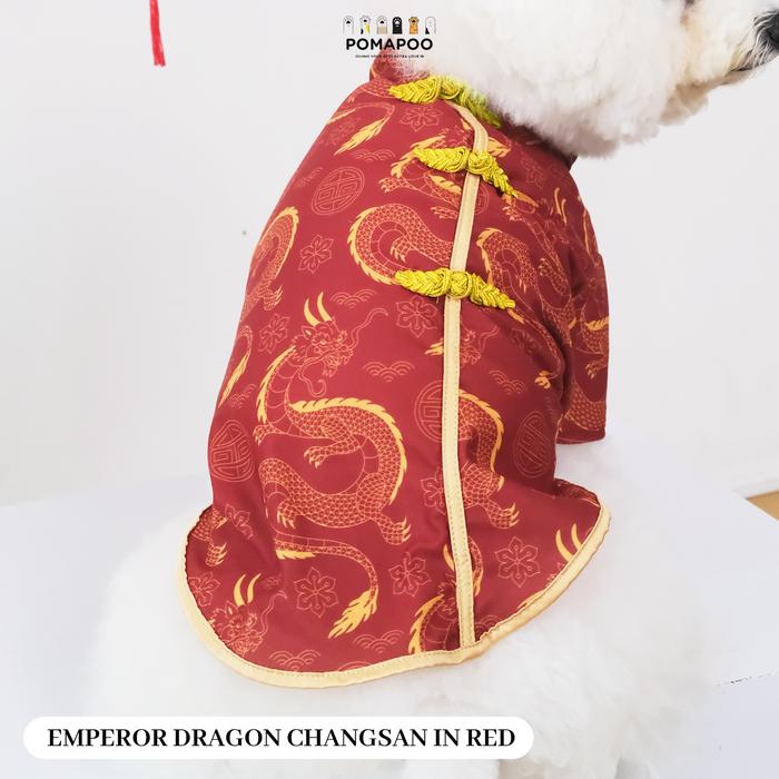 Gambar POMAPOO - Baju Kucing dan Baju Anjing Emperor Dragon Changsan & Empress Crane Cheongsam - CHANGSAN RED, S dari Pomapoo undefined Tokopedia