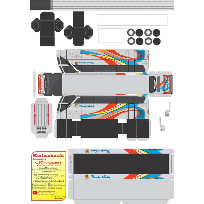Gambar Miniatur Bus Rosalia Indah Jetbus 3 - Pola Kertas dari MTQ STOREE undefined Tokopedia