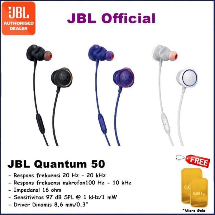 Gambar JBL Quantum 50 Wired In Ear Gaming Earphone Headset - Hitam dari BelanjaWarna undefined Tokopedia