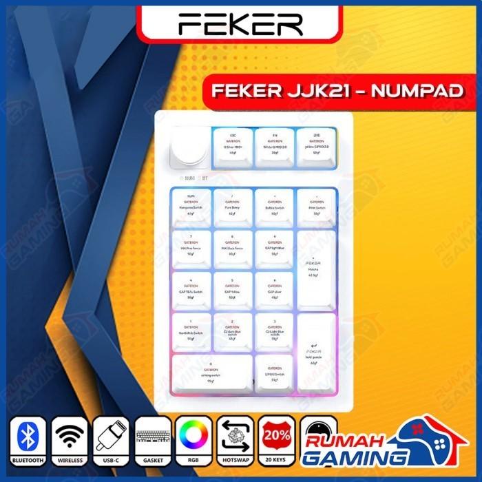 Gambar MECHANICAL KEYBOARD - FEKER JJK21 NUMPAD - 3 MODE - GASKET - KNOB - LIMITED EDITION dari Rumah-Gamings undefined Tokopedia