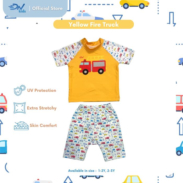 Gambar Set baju renang anak/Baju renang anak anti UV/Baju renang anak laki laki/Baju renang anak perempuan/Baju renang anak 1 tahun/Swimsuit anak laki laki/Swimsuit anak perempuan/Setelan pakaian renang anak - YellowFireTruck, Size 2 (1-2thn) dari ZULFASPORTWEAR undefined Tokopedia