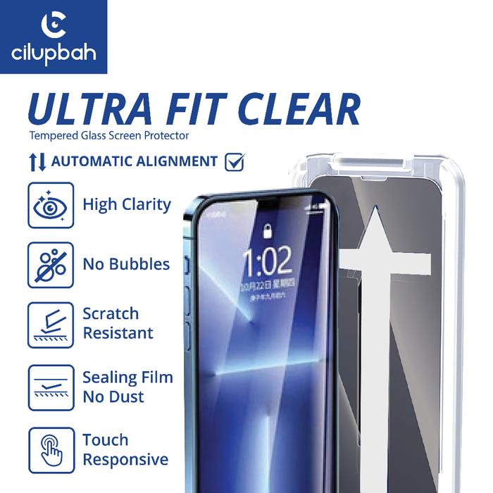 Gambar CILUPBAH Ultra Fit Tempered Glass Screen Protector Pro+ for iPhone X XR XS 11 12 13 14+ 15 16 + 17  MINI PRO MAX - Ultra Fit, 15 Plus (New) dari Cilupbah ID Mall undefined Tokopedia