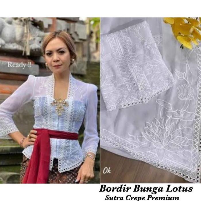 Gambar [ TERMURAH ] kebaya bordir lotus putih - Baju jadi, S dari anomancollection undefined 2 Tokopedia