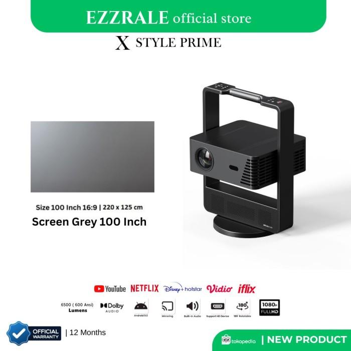 Gambar EZZRALE X STYLE PRIME - Proyektor Android 9.0 600 ANSI 10W*2 Speaker Dolby HDMI2 USB2 WiFi 6 Auto Focus 1920x1080 Resolusi 39-200 Inci Proyeksi - PRIME+RF100 dari EZZRALE undefined Tokopedia