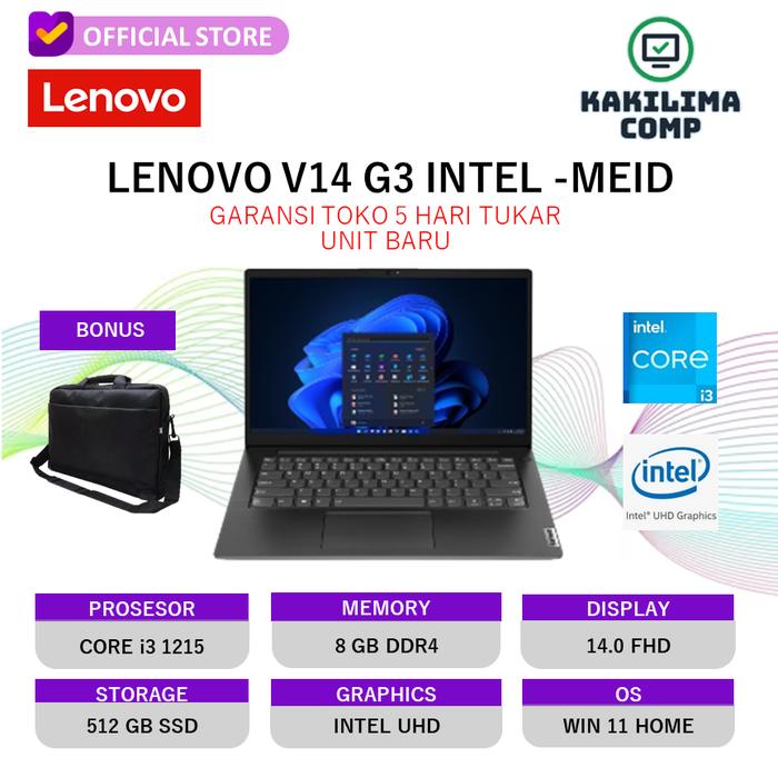 Gambar Laptop Lenovo V14 G3 Intel I3 Gen 12 Ram 8Gb Ssd 256Gb Window 11 Pre - UNIT ONLY, 4GB/256GB SSD dari KakiLima Comp undefined Tokopedia