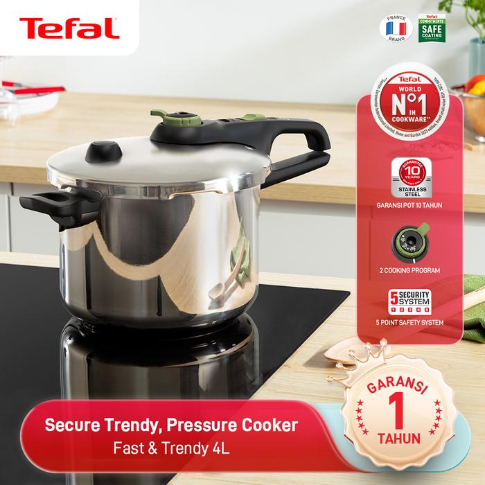 Gambar Tefal Panci Presto 4L/8L/Pressure Cooker Stainless Steel Semua Jenis Kompor/Induksi - 4 Liter dari Tefal Indonesia Official undefined Tokopedia