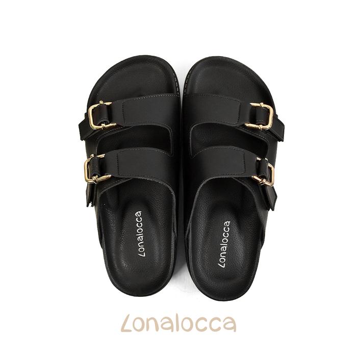Gambar Sandal Wanita Platform Sendal Slide Lonalocca - Anuva - Black, 36 dari Lonalocca undefined Tokopedia