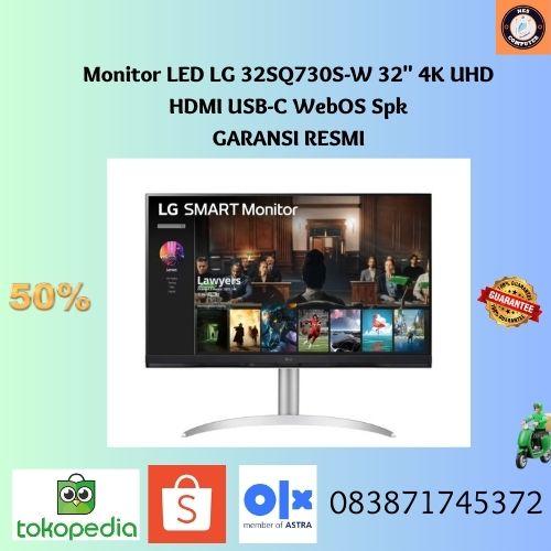 Monitor Led Lg 32sq730s-w 32 4k Uhd Hdmi Usb-c Webos Spk Garansi Resmi