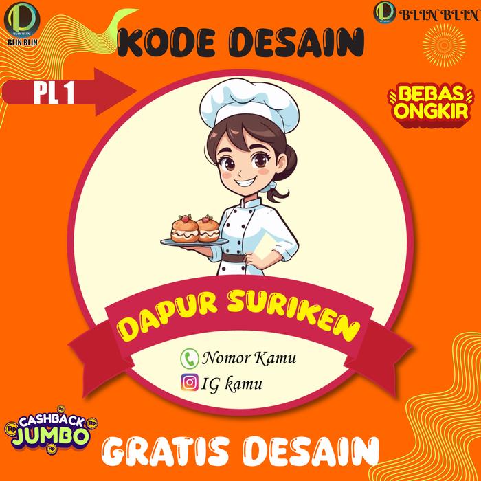 Gambar Stiker Label Kemasan Cutting Pola Gratis Desain/Stiker Logo Makanan/Stiker Logo Minuman/StikerCustom - PL-1, CHROMO dari Blinblinn undefined Tokopedia
