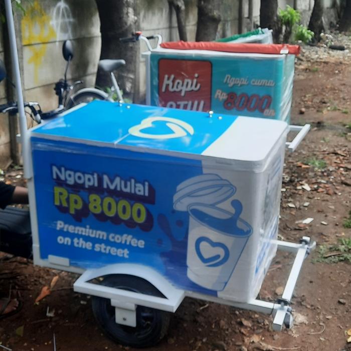 Gambar gerobak kopi sepeda listrik keliling 2 pintu dari Homecustom undefined Tokopedia