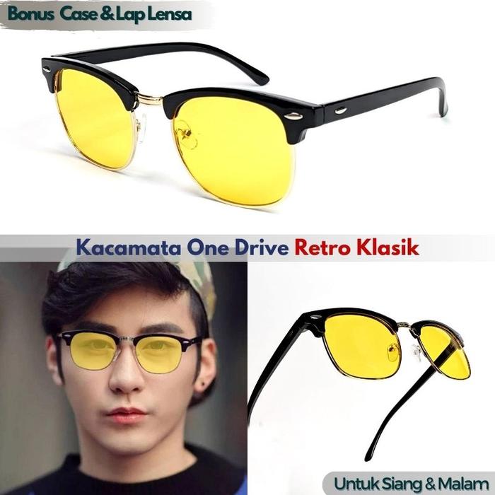 Gambar Kacamata Lensa Kuning Retro Sunglasses One Drive Untuk Mengemudi Night Driving Vision Siang Dan Malam Frame Hitam Klasik dari Passion Eyeglass undefined Tokopedia