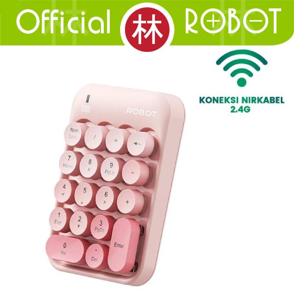 Gambar Robot RK02 Wireless Numeric Keypad Keyboard Angka Kecil Mini Portable WArna Pastel 18 Key Bulat 2.4G - Merah Muda dari Liem Group undefined Tokopedia