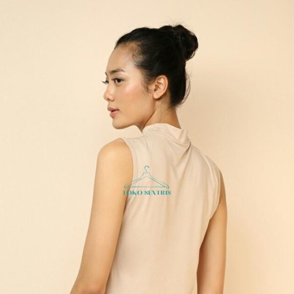 Gambar Manset Buntung Wanita Inner Turtleneck Tanpa Lengan Atasan Lekbong - Cream, Jumbo dari QUBIQ_NEW undefined Tokopedia