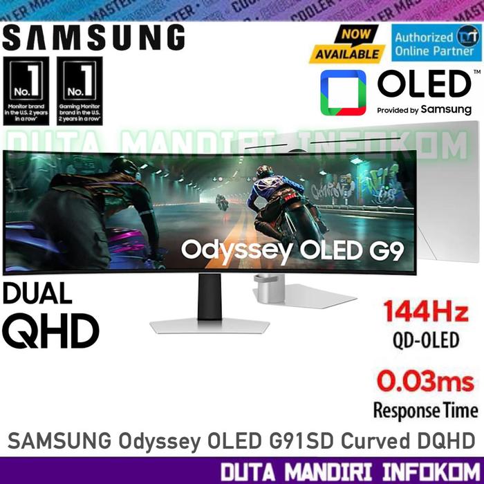 Gambar SAMSUNG Odyssey OLED G9 G91SD S49DG910 49" Inch Curved - OLED DQHD 144hz 0,03ms HDMI DP USB Type C FreeSync Premium Pro HDR10+ Gaming Monitor I LS49DG910SEXXD dari Duta Mandiri Infokom undefined Tokopedia
