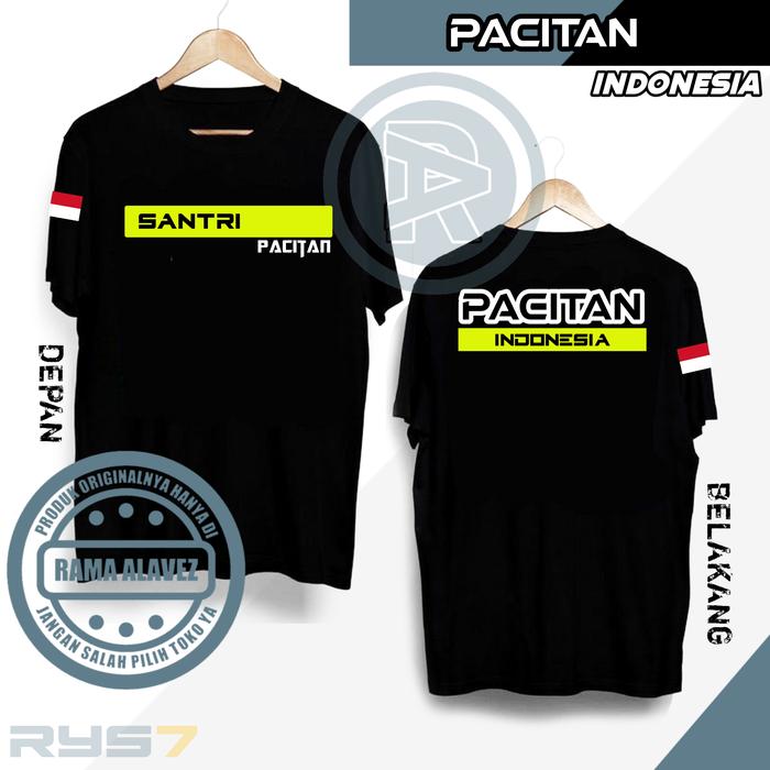 Gambar KAOS HITAM FASHION PRIA ATAUPUN WANITA DESAIN SANTRI PACITAN INDONESIA | RYS7 JTR - SABLON PUTIH, M dari RamaAlavez undefined Tokopedia