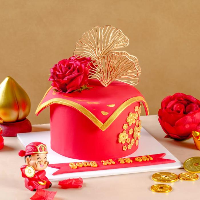 Gambar CNY 2025/Lunar Rose Cake/Kue Imlek/Imlek/Hampers/Parcel - Chocolate fudge dari Stelette Cake_NEW undefined Tokopedia