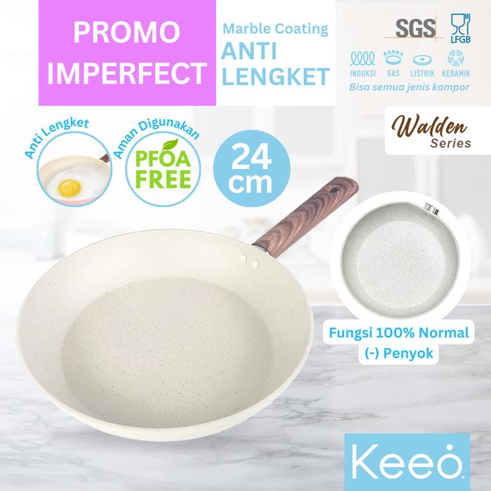 Gambar [IMPERFECT] Keeo Wajan Penggorengan dan Panci Anti Lengket Marble Granit - W24 Krem Penyok dari Keeo Home undefined Tokopedia