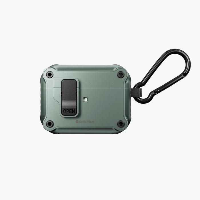 Gambar SWITCHEASY Case Compatible for Airpods Pro 2 2022 SWITCHEASY Rugged Shield with Carabiner Gantungan Kunci Protective Cover Casing - Primary Focuss - Satin Green dari Primary Focuss undefined Tokopedia