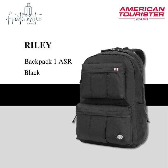 American Tourister Riley AS Backpack Black Original Hitam