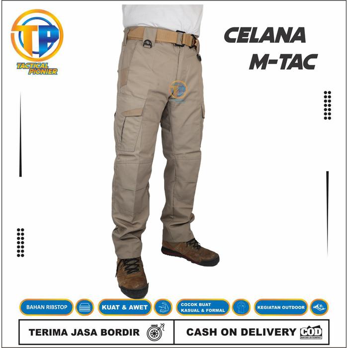 celana tactical M-tac panjang celana cargo celana autdoor Hitam Cream  Abu Army Hijau Pria Outdoor krem, 44