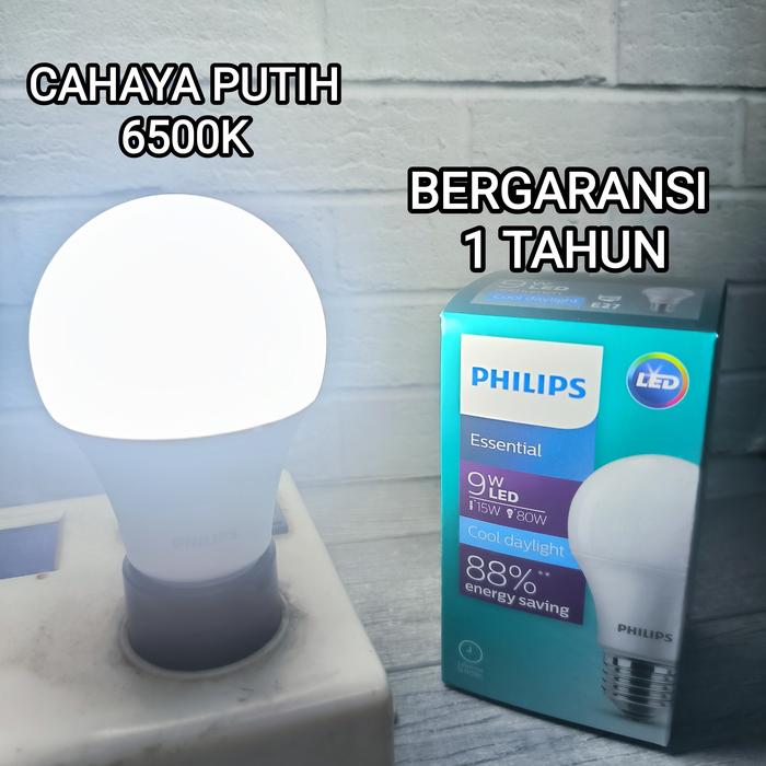 Gambar Lampu LED Philips Essential 3W 5W 7W 9W 11W 15 Watt PUTIH / WARM WHITE - 9 WATT PUTIH dari CARINA LISTRIK GUDANG LAMPU undefined Tokopedia