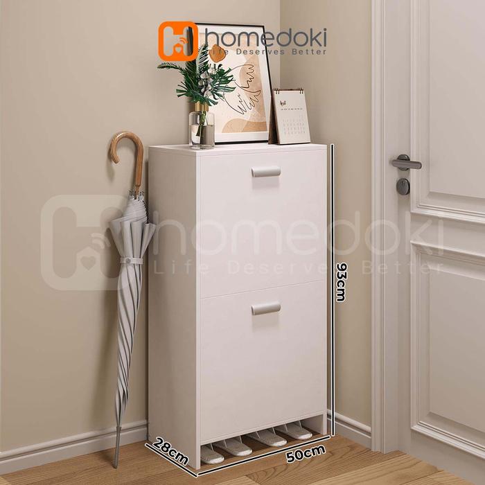 Gambar Homedoki Lemari Sepatu / Lemari Sepatu Sederhana / Lemari Sepatu Tertutup / Lemari Sepatu Multifungsi / Lemari Sepatu Estetika - Putih dari Homedoki Office Furniture undefined Tokopedia