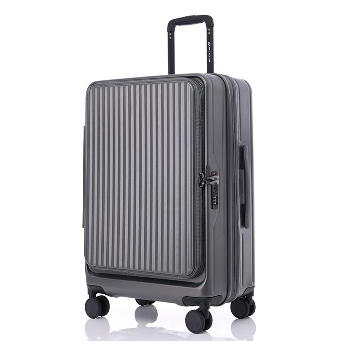 Gambar Koper Hardcase ABS PC Navy Club Travora - 4 Roda Putar TSA Lock - Size 20+28 Inch - Abu-abu dari Navy Club undefined Tokopedia