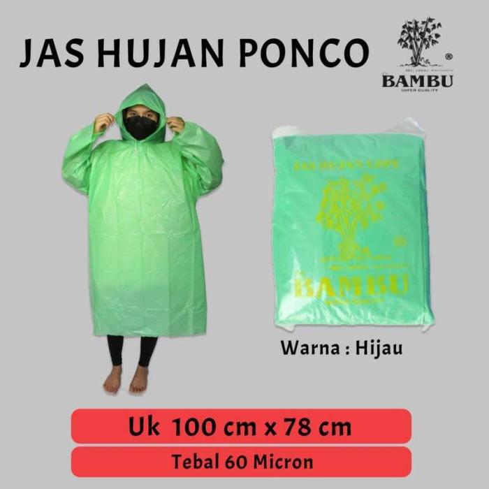 Gambar Jas Hujan Plastik Tebal Berkualitas - Jas Hujan Dewasa Setelan Celana - HIJAU PONCO dari Aurel Babyshop undefined Tokopedia