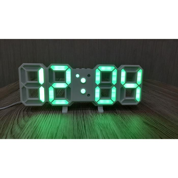 Gambar Jam Meja Dinding Digital 3D LED Clock Bentuk Angka Modern Minimalis - Hijau dari Buana Elektrik undefined Tokopedia