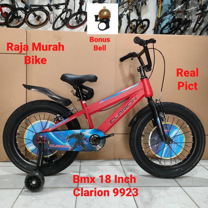 Gambar Sepeda Anak BMX 18 Clarion 9923 Sepeda Anak Laki Laki Bmx Clarion 9923 18 Inch Ban Jumbo - Red Black dari Raja Murah Bike undefined Tokopedia