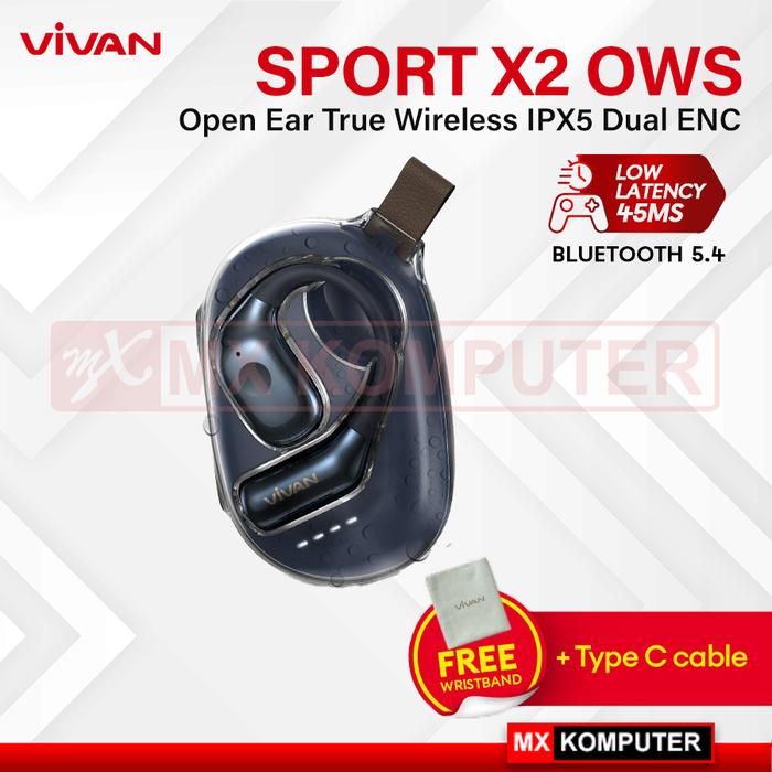 Gambar VIVAN SPORT X2 OWS Open Ear True Wireless IPX5 Dual ENC Audio Hi-Dynamic Bluetooth 5.4 - Royal Blue dari MXKomputer_NEW undefined Tokopedia