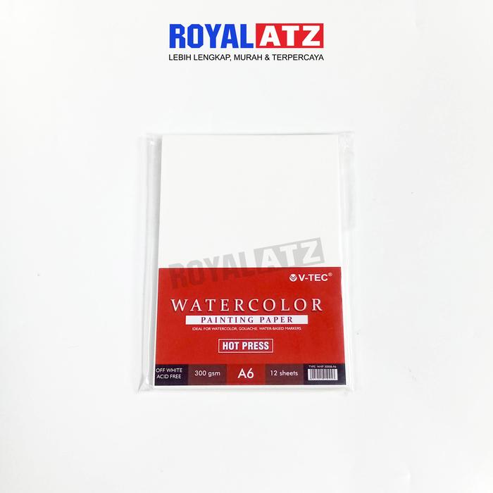 Gambar Watercolor Painting Paper WHP Hot Press (Halus) Tebal 300 Gsm V-Tec - A6 dari Royal ATK undefined Tokopedia