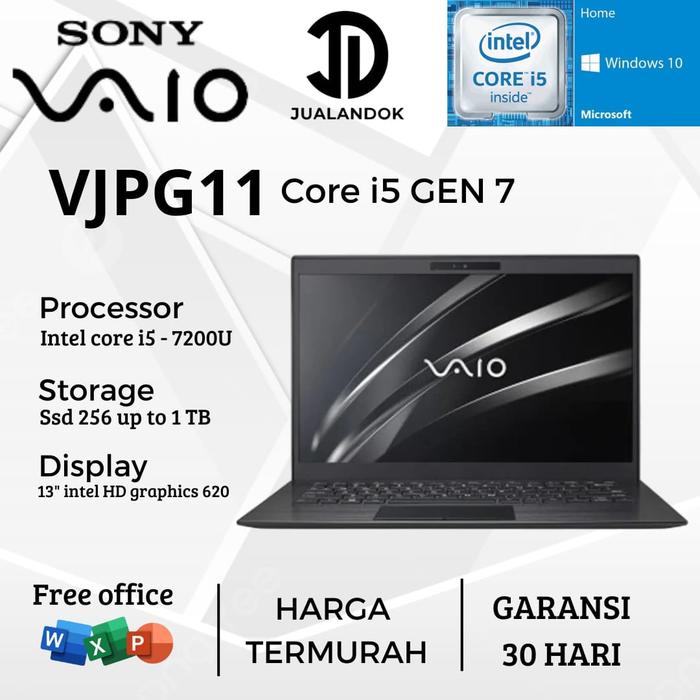 Jual Laptop Slim Sony Vaio Core i5 Gen 7 - RAM 8GB - SSD 512GB