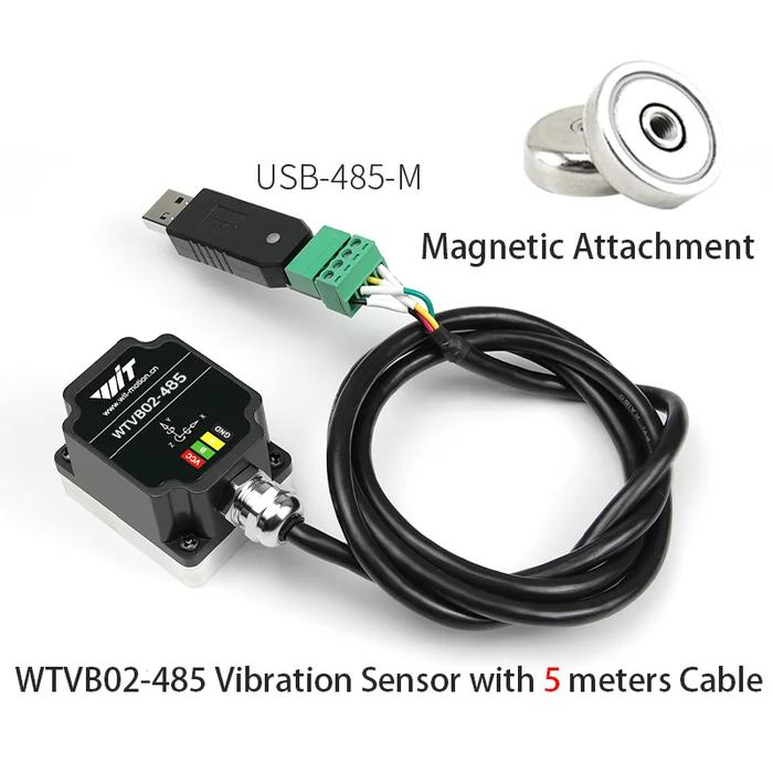 Gambar WitMotion high-stability WTVB01-485 vibration measurement sensor, Modbus 3-axis (XYZ) vibration displacement+speed+amplitude - VB01 Mag 5M dari HEX Hobby undefined Tokopedia