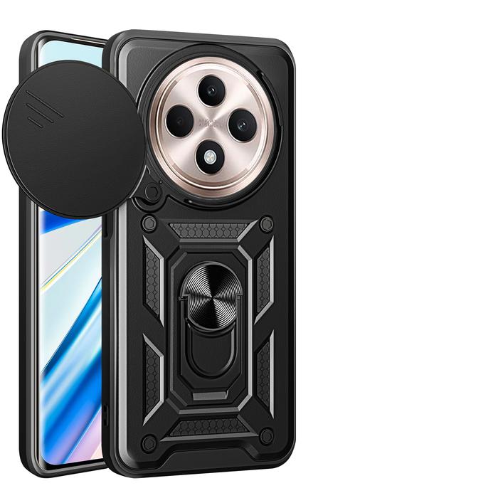 Gambar OPPO Reno 12F 4G - 5G - SGFlip Army Ring Flip Lens Armor Case Shockproof - Hitam dari Megascarlet undefined Tokopedia