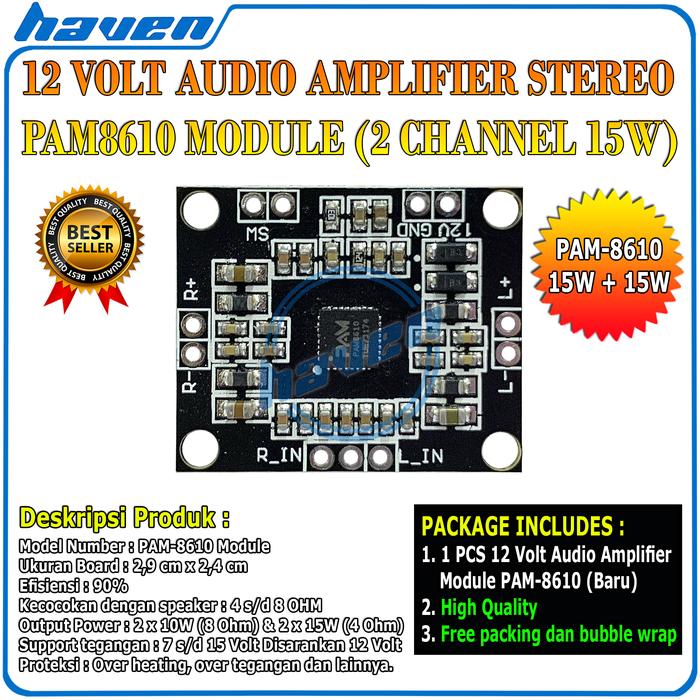 Lot De 5 Cartes Ampli Numériques Stéréo PAM8610 2x15W - Neuf - TNL