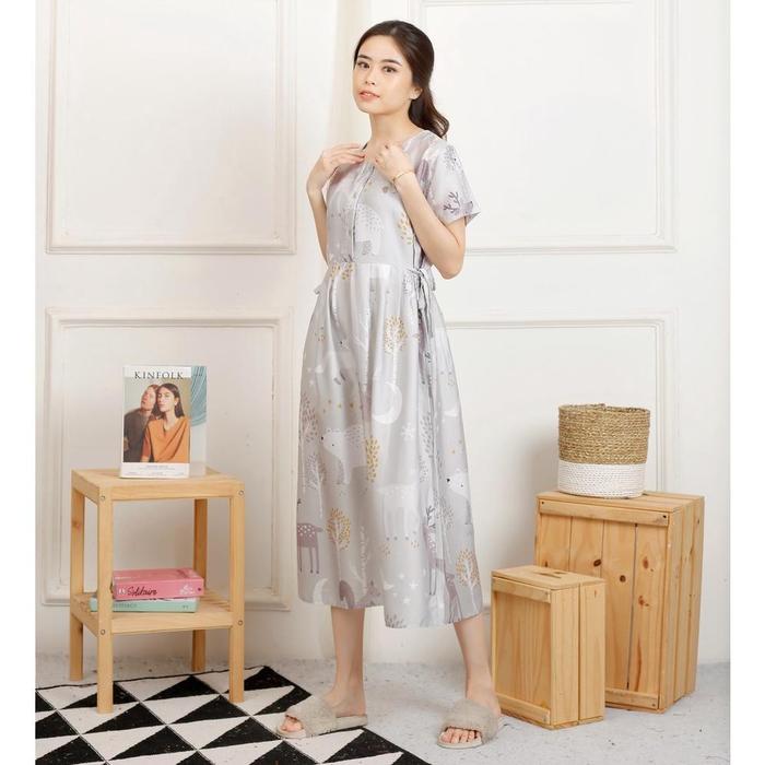 Gambar [Terbaru] Tahta Kencana - Grey Polar ORGANIC SILK Pajamas Bahan Tencel Piyama - Dress XL dari marissastore87 undefined Tokopedia