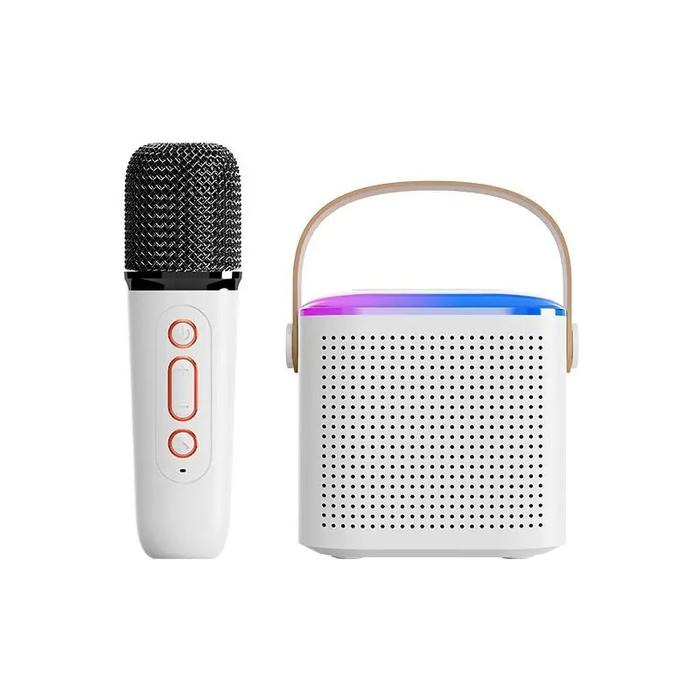 Gambar Speaker Bluetooth Karaoke Y1 Dual Microphone Wireless v5.3 KTV Family Home RGB Lightning - Putih, Single Mic dari Vision Multicom undefined Tokopedia